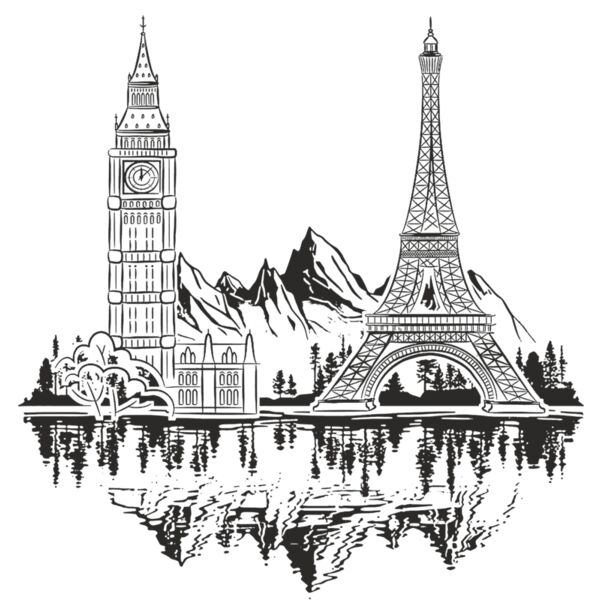 TSHIRT   EIFFEL TOWER   BLACK Thumbnail