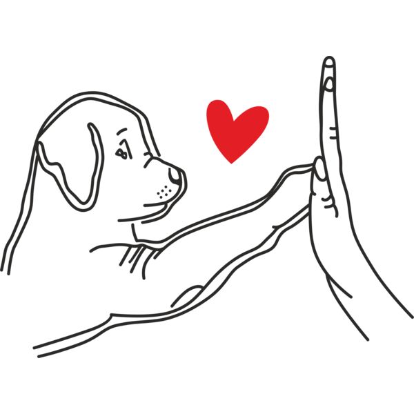 TSHIRT   PUPPY LOVE WITH HAND   BLK Thumbnail